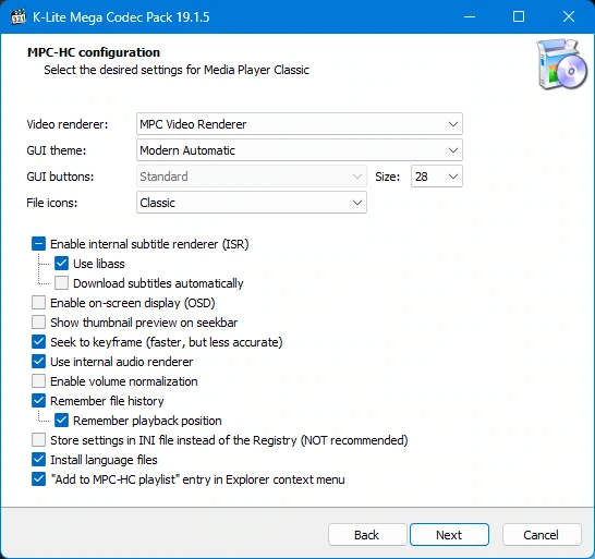 K-Lite Codec Pack 19.1.5 Mega/Full/Standard/Basic — изображение 3