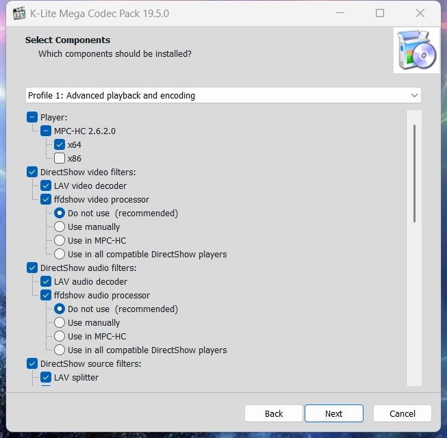 Кодеки для Windows K-Lite Codec Pack 19.5.0 Mega/Full/Standard/Basic — изображение 3