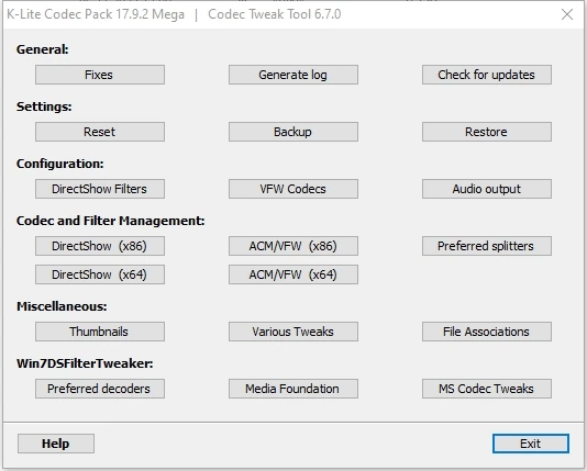 Кодеки для Windows - K-Lite Codec Pack Update 17.9.2 — изображение 3