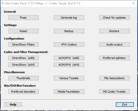 Кодеки и фильтры для видео - K-Lite Codec Pack Update 17.9.3 — изображение 3