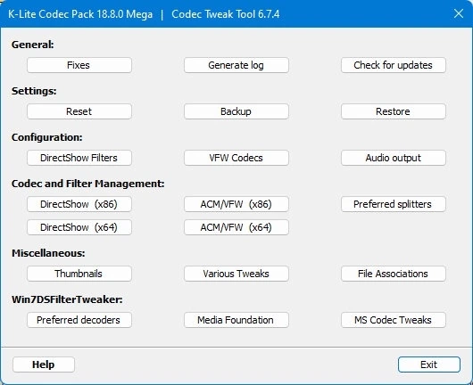 Кодеки и фильтры мультимедиа K-Lite Codec Pack 18.8.0 Mega/Full/Standard/Basic — изображение 3