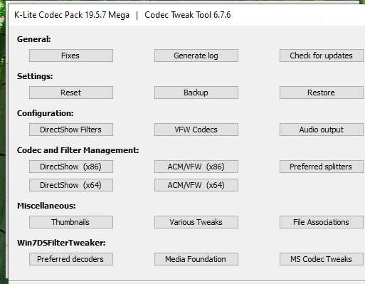 Кодеки мультимедиа K-Lite Codec Pack Update 19.5.7 — изображение 3