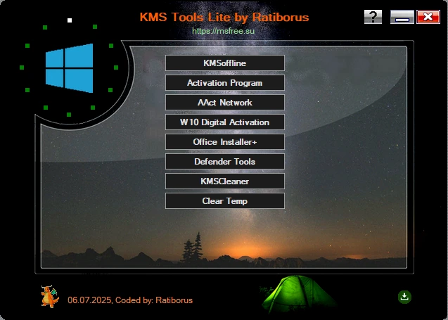 Комплект Windows активаторов KMS Tools Lite Portable by Ratiborus 06.07.2025 — изображение 3