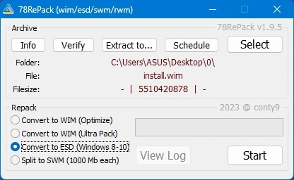 Конвертер архивов 78RePack 1.9.5 New (WimLib 1.14.4) Portable by conty9 — изображение 3