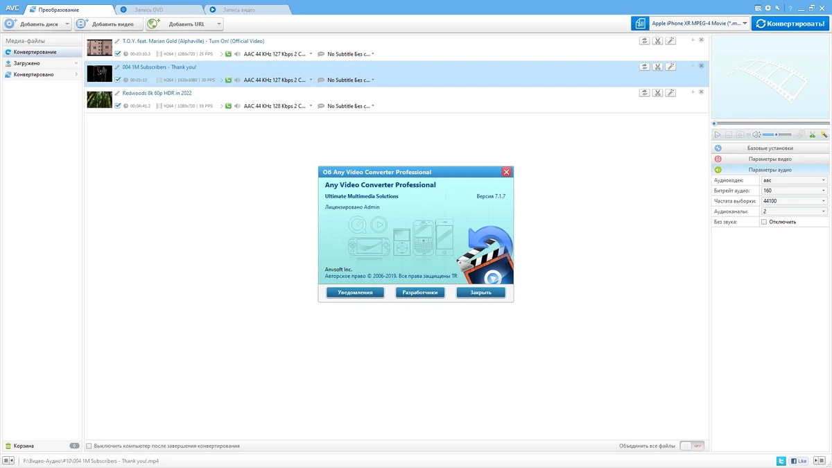 Конвертер видео - Any Video Converter Professional 7.1.7 RePack (& Portable) by TryRooM — изображение 3