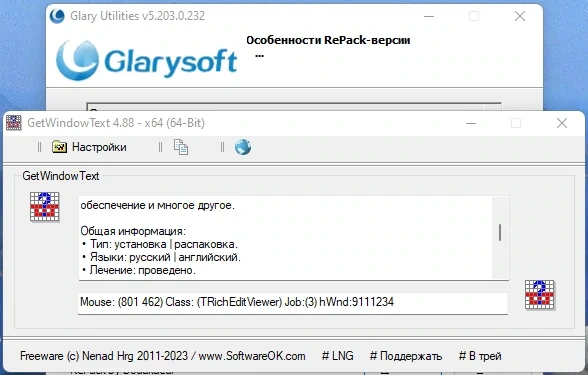 Копирование текста из любого места GetWindowText 4.88 Portable — изображение 3