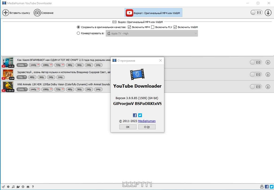 Легкая загрузка видео - MediaHuman YouTube Downloader 3.9.9.85 (1509) by elchupacabra — изображение 3