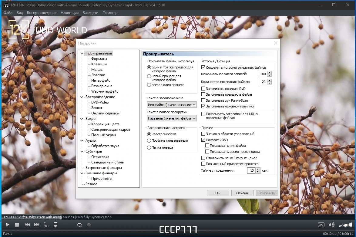 Media Player Classic плеер для Windows - Black Edition 1.6.10 Stable RePack by elchupacabra — изображение 3