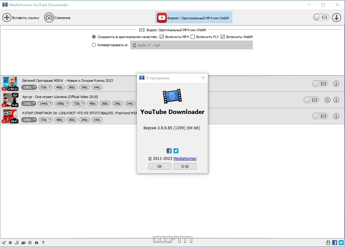 MediaHuman YouTube Downloader сохранение видео с Ютуба 3.9.9.85 (1309) by TryRooM — изображение 3