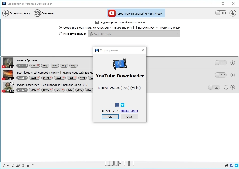 MediaHuman YouTube Downloader видеозагрузчик 3.9.9.86 (2209) by Dodakaedr — изображение 3