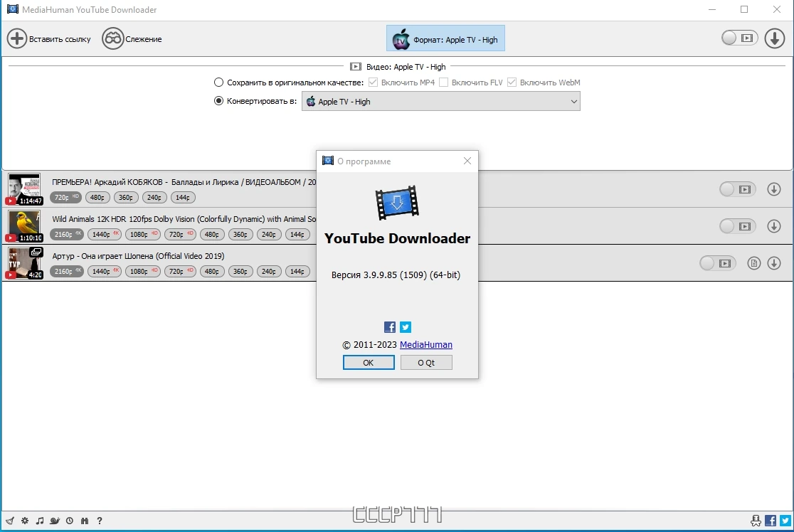 MediaHuman YouTube Downloader загрузчик видео с выбором качества 3.9.9.85 (1509) by TryRooM — изображение 3