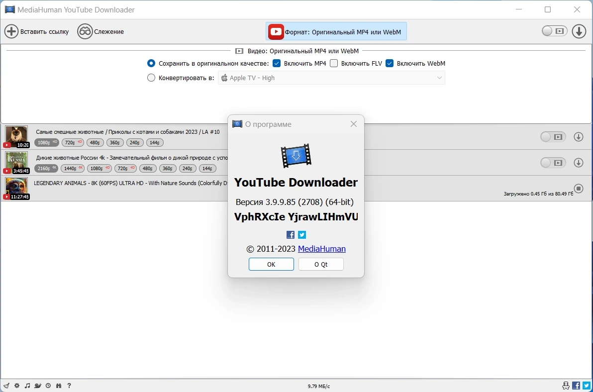 MediaHuman YouTube Downloader загрузка видео по ссылке 3.9.9.85 (2708) by elchupacabra — изображение 3