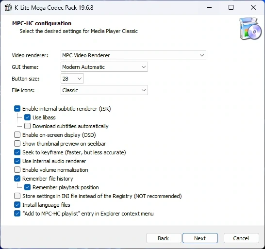 Медиакодеки для Windows K-Lite Codec Pack 19.6.8 Mega / Full / Standard / Basic — изображение 3