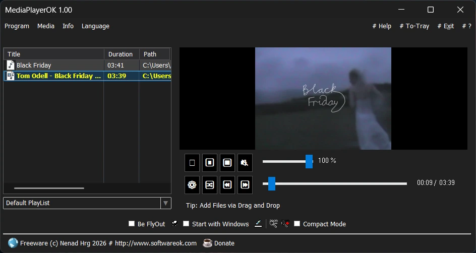 MediaPlayerOK 1.00 + Portable — изображение 3
