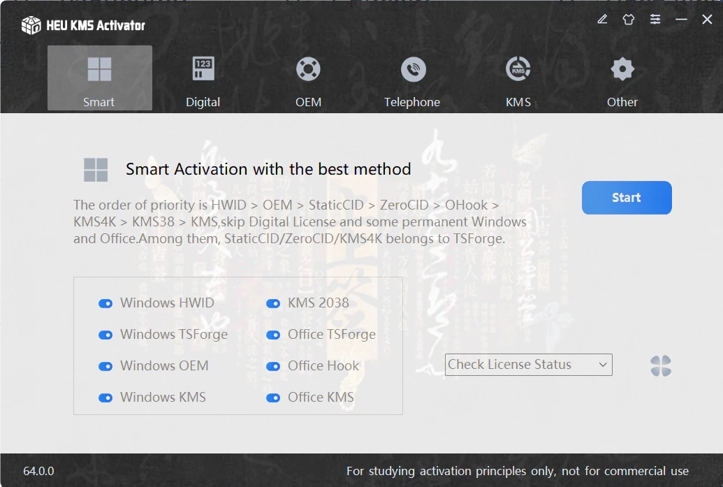Активатор для Windows и Офиса HEU KMS Activator 64.0.0 Portable — изображение 3
