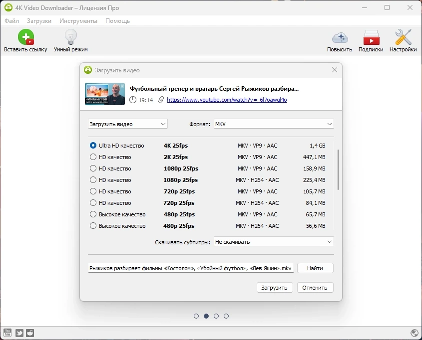Медиазагрузчик 4K Video Downloader 4.33.1.0140 by elchupacabra — изображение 3