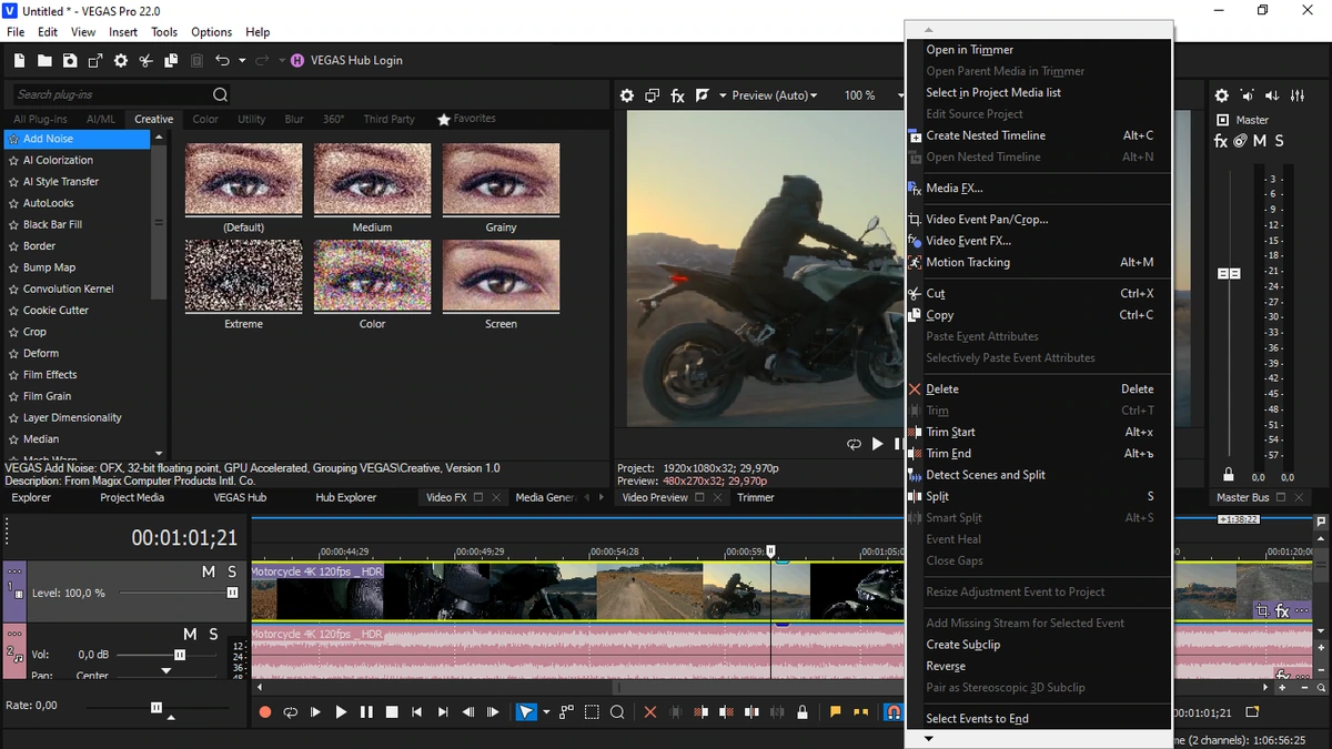 Многодорожечная запись и редактирование звука MAGIX Vegas Pro 22.0 Build 250 — изображение 3