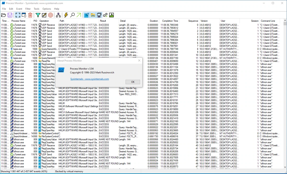 Мониторинг активности Windows Process Monitor 3.94 — изображение 3