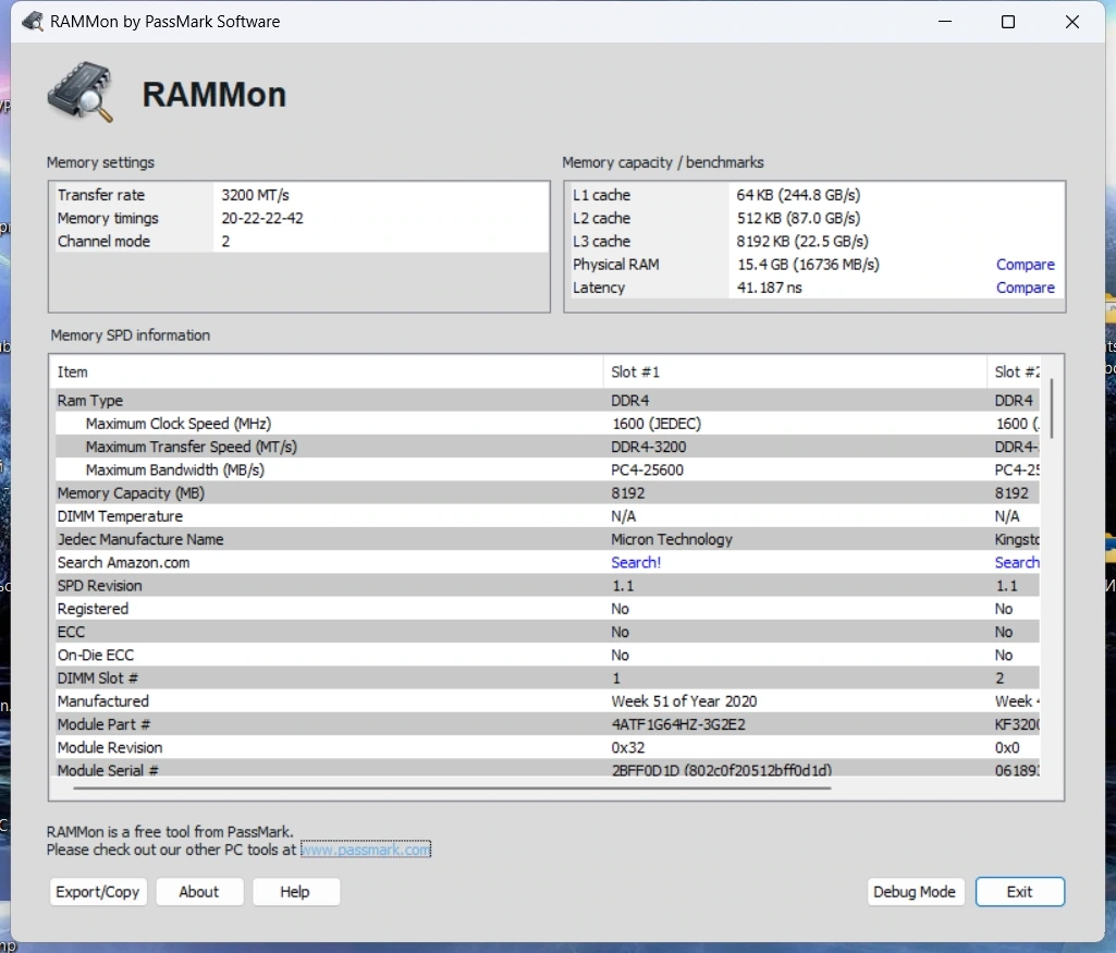 Мониторинг ОЗУ PassMark RAMMon 3.4 Build 1000 — изображение 3