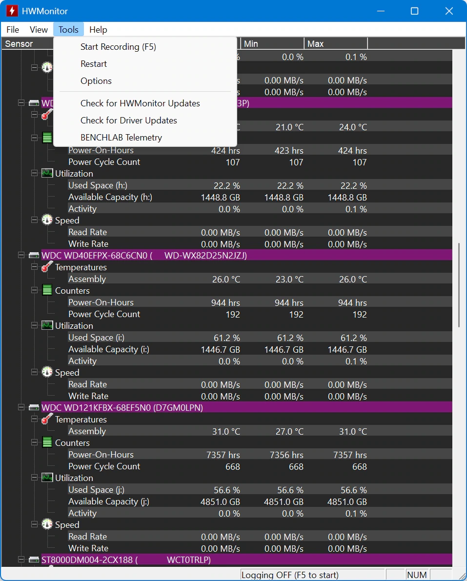 Мониторинг показателей ПК CPUID HWMonitor 1.65.1 + Portable — изображение 3