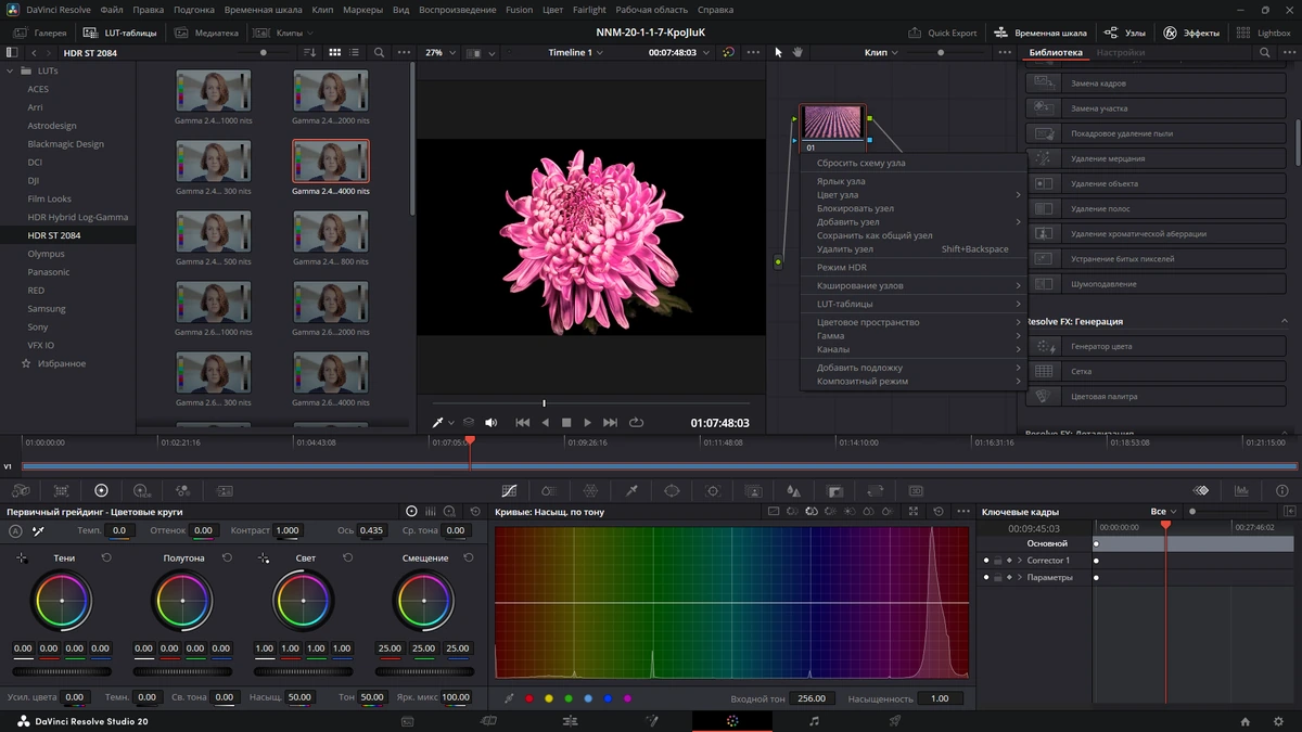 Монтаж видео и обработка звука Blackmagic Design DaVinci Resolve Studio 20.1.1 Build 7 by KpoJIuK — изображение 3
