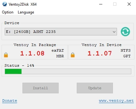 Мультизагрузочный носитель Ventoy 1.1.08 — изображение 3