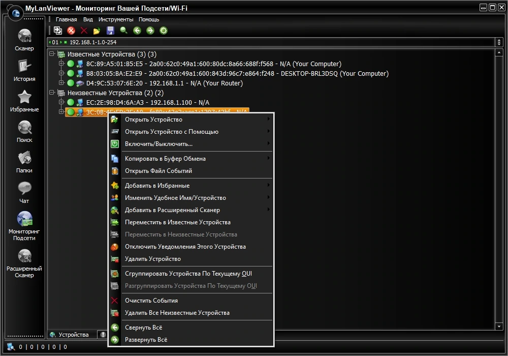 Сканирование компьютеров в сети MyLanViewer 6.7.8 by Dodakaedr — изображение 3