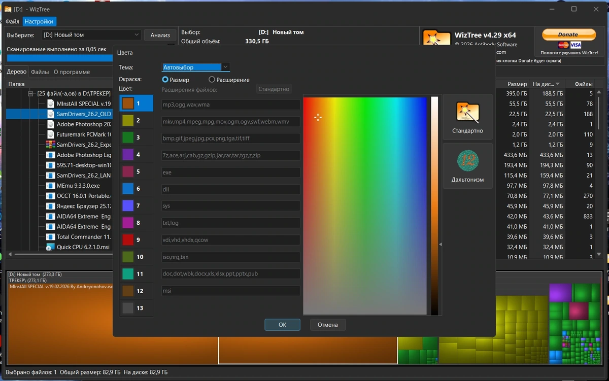 Анализ места на диске WizTree 4.29 + Portable — изображение 3