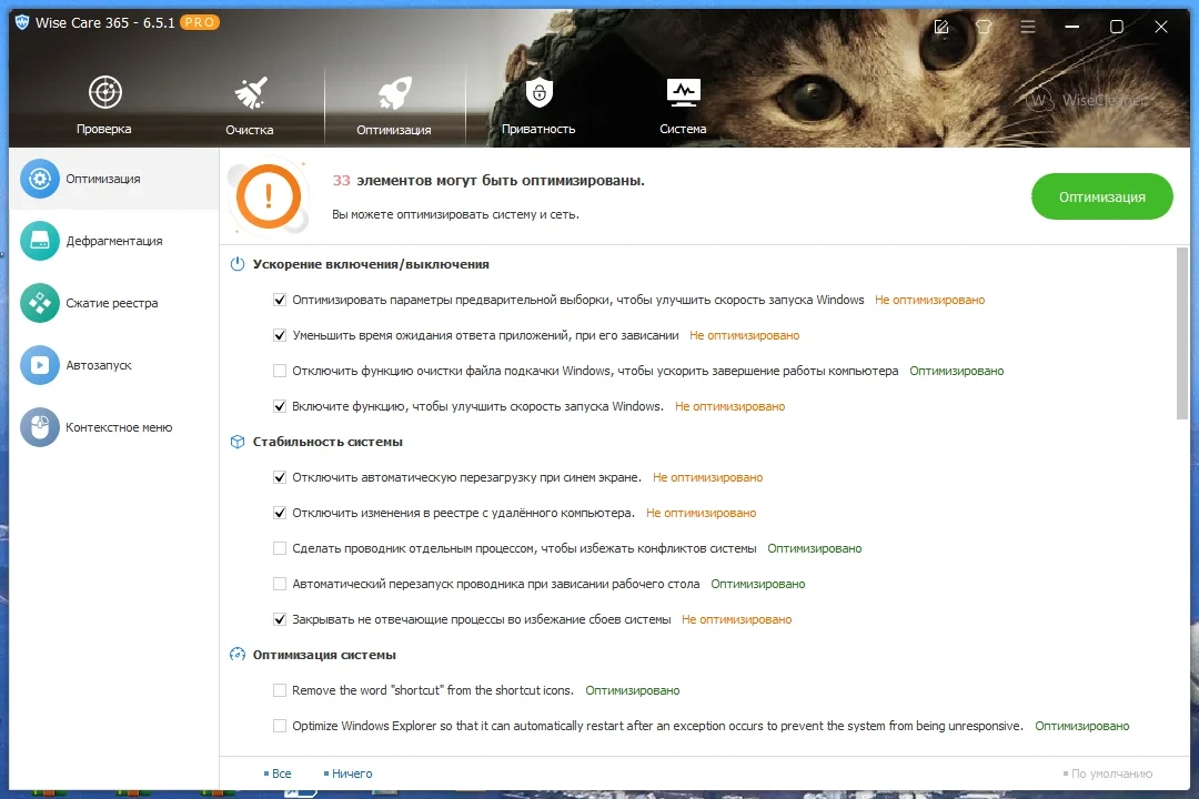 Настройка и чистка системы - Wise Care 365 Pro 6.5.1.623 RePack (& Portable) by Dodakaedr — изображение 3