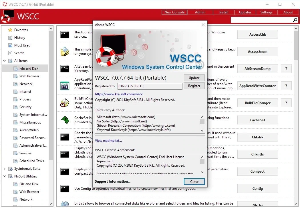 Обновление софта WSCC (Windows System Control Center) 7.0.7.7 + Portable — изображение 3