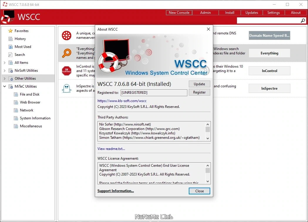 Обслуживание системы WSCC (Windows System Control Center) 7.0.6.8 + Portable — изображение 3