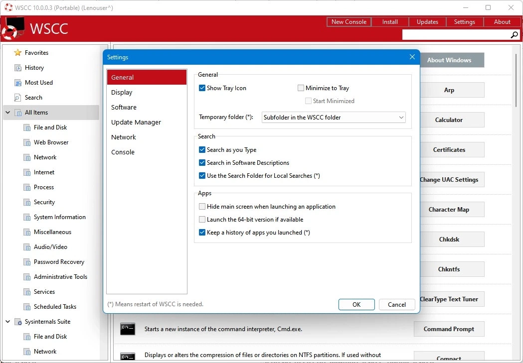 Обслуживание Windows WSCC (Windows System Control Center) 10.0.0.3 + Portable — изображение 3