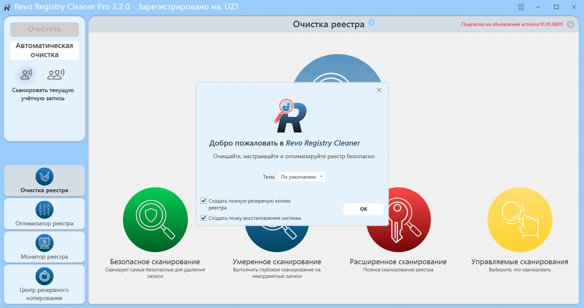 Оптимизация реестра Windows Revo Registry Cleaner Pro 2.2.0 — изображение 3