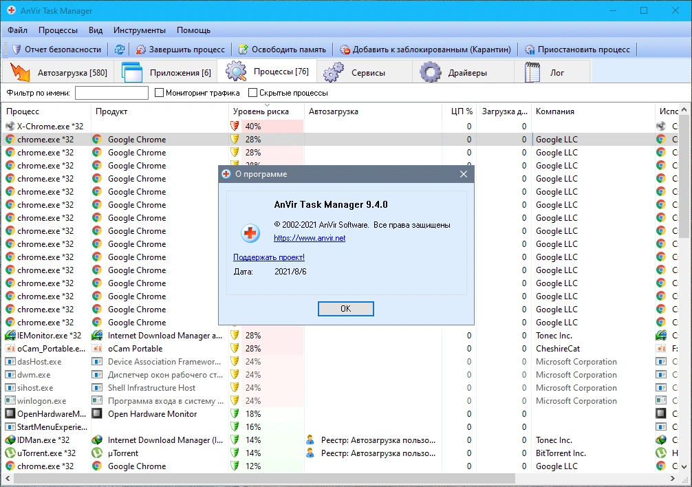 Anvir Task Manager 9.4.0 RePack (& Portable) by KpoJIuK — изображение 3