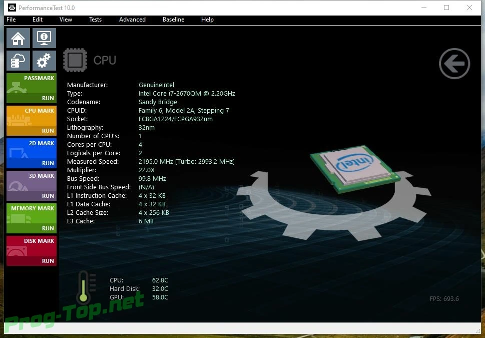 PassMark PerformanceTest оценка производительности ПК 10.0 Build 1007 RePack (& Portable) by elchupacabra — изображение 3