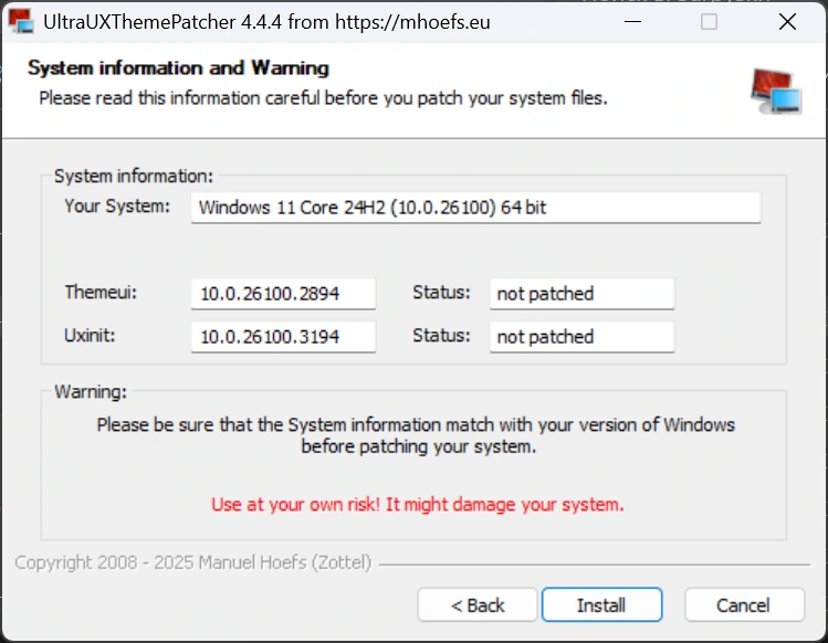 Патч для установки тем Windows UltraUXThemePatcher 4.4.4 — изображение 3