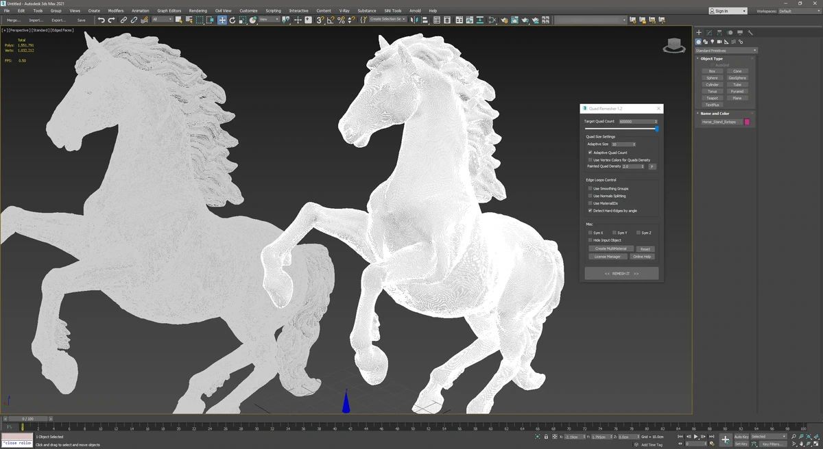 Плагин для ретопологии Exoside QuadRemesher 1.2.1 for 3ds Max — изображение 3