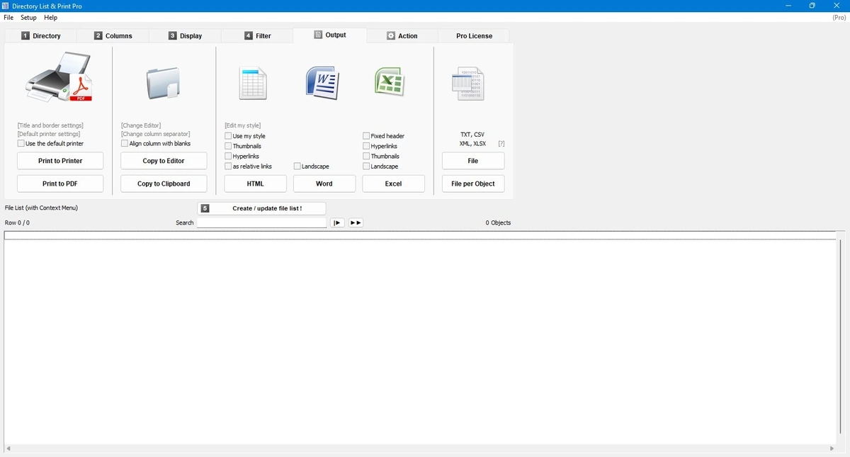 Подробная информация о файлах Directory List & Print Pro 4.32 + Standalone — изображение 3
