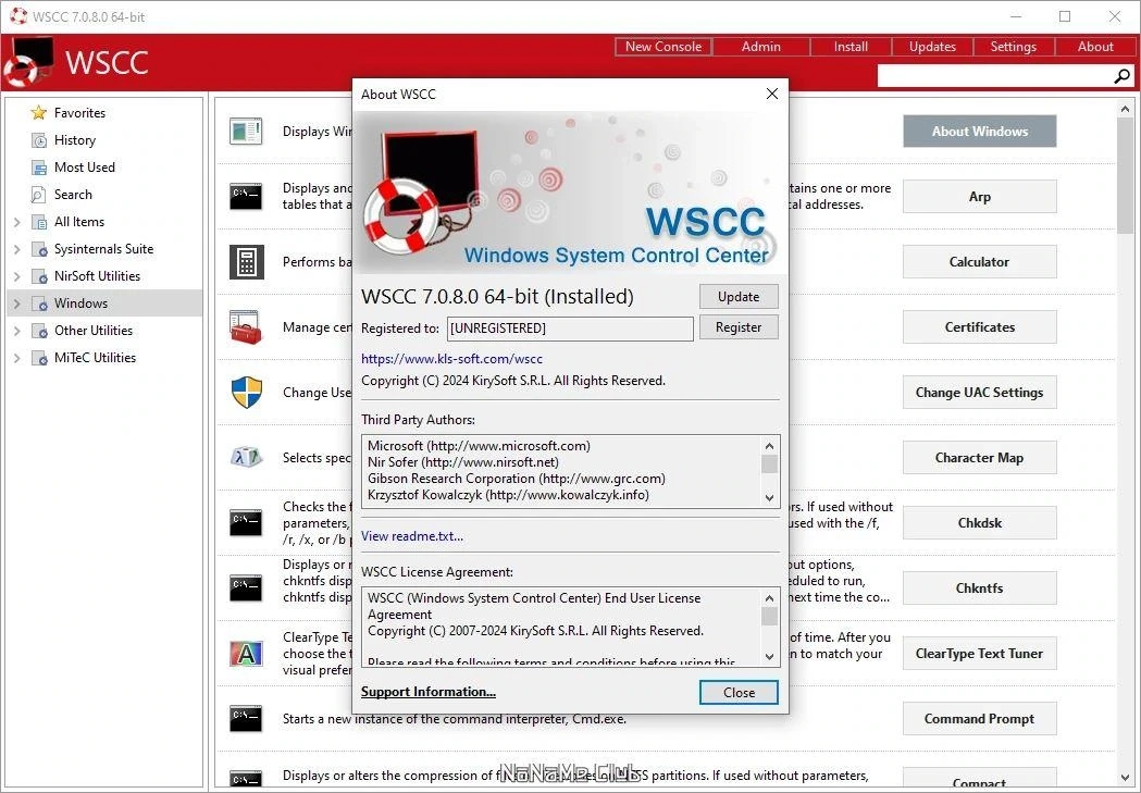 Поиск и запуск программ WSCC (Windows System Control Center) 7.0.8.0 + Portable — изображение 3