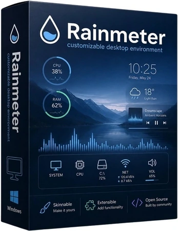 Мониторинг ресурсов компьютера Rainmeter 4.5.26 & Portable