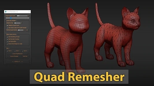 Плагин для ретопологии Exoside QuadRemesher 1.2.1 for 3ds Max