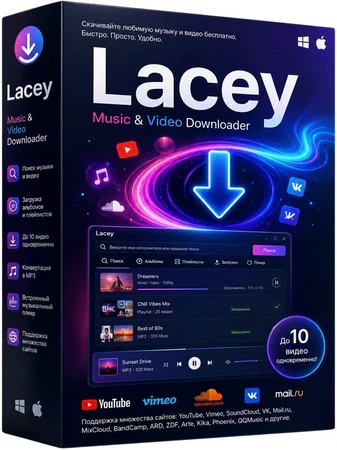 Поиск и загрузка музыки Lacey Free Music & Video Downloader 3.17 Portable