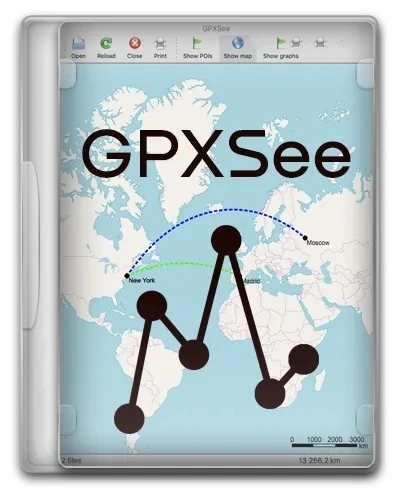 Просмотр файлов журнала GPS GPXSee 13.8